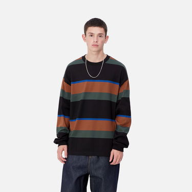 Tričko Carhartt WIP Sundling Stripe Long Sleeve T-Shirt Čierna | I033928_9, 0