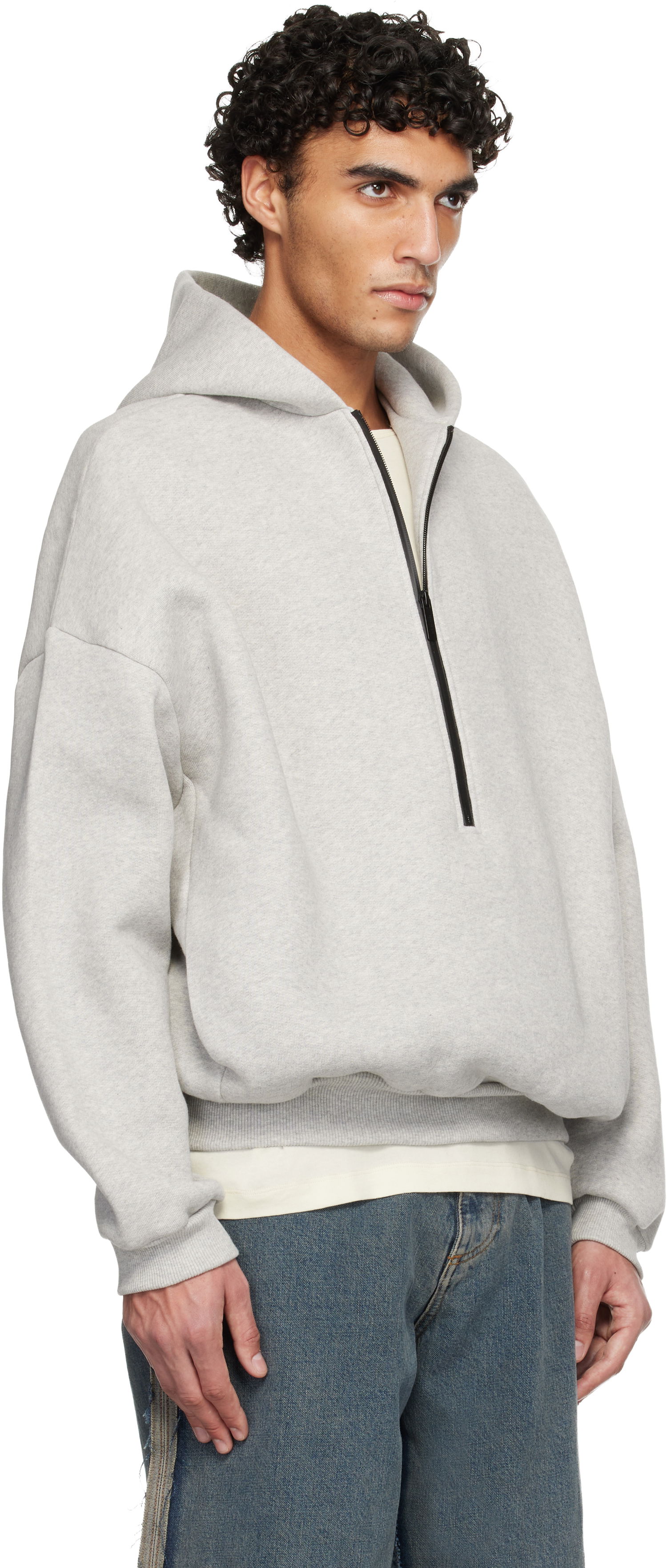 Mikina Fear of God Athletics Half Zip Hoodie Šedá | FG25FW12-123FLC-054, 1