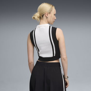 Tielko Puma FUTURE.PUMA.ARCHIVE Knit Zip-Neck Tank Top Biela | 632126_01, 3