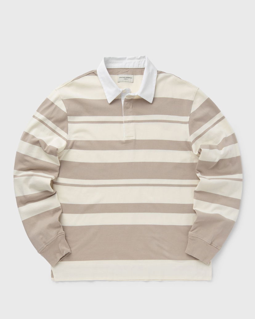 Sveter Officine Générale RYKER POLO STRIPED ORGANIC CO Béžová | S24MSWT251