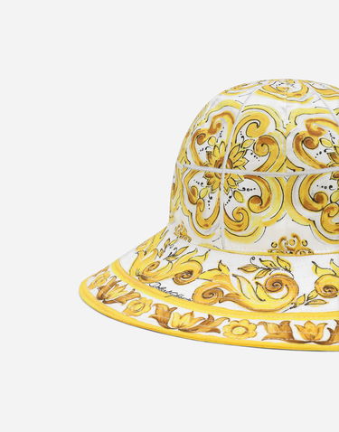 Klobúk Dolce & Gabbana Dolce & Gabbana Poplin Bucket Hat With Majolica Print Žltá | LB4H48G7E1JH03TN, 3