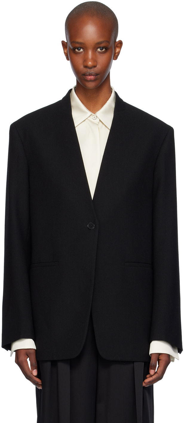 Vesta Jil Sander Single-Breasted Blazer Čierna | J02BN0178_J41556, 0