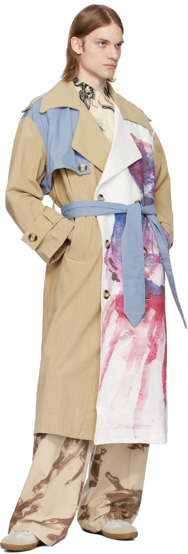 Trenčkot KidSuper KidSuper Painted Girl Trench Coat Béžová | SS25-OW-23, 3