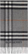 Contrast Check Scarf Gray