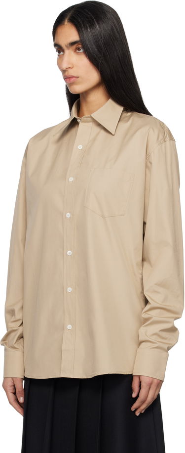 Košeľa A.P.C. Owen Long Sleeve Button-Up Shirt with Chest Pocket Béžová | COHLE­-H12652, 3