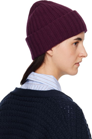 Kulicha GANNI Embroidered Logo Ribbed Wool Knit Beanie Vínová | A6930, 2