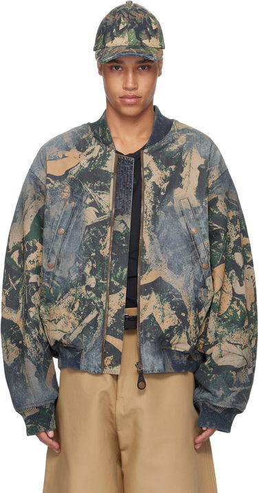 Bomber bunda Acne Studios Acne Studios Printed Denim Bomber Jacket Modrá | B90807-, 0