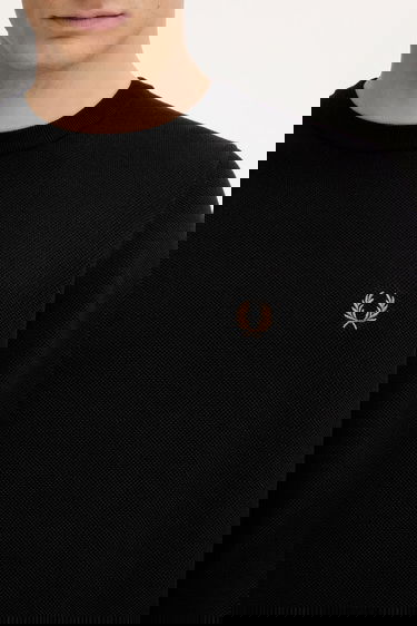 Sveter Fred Perry Fred Perry Crew Neck Sweater Čierna | K1309, 3