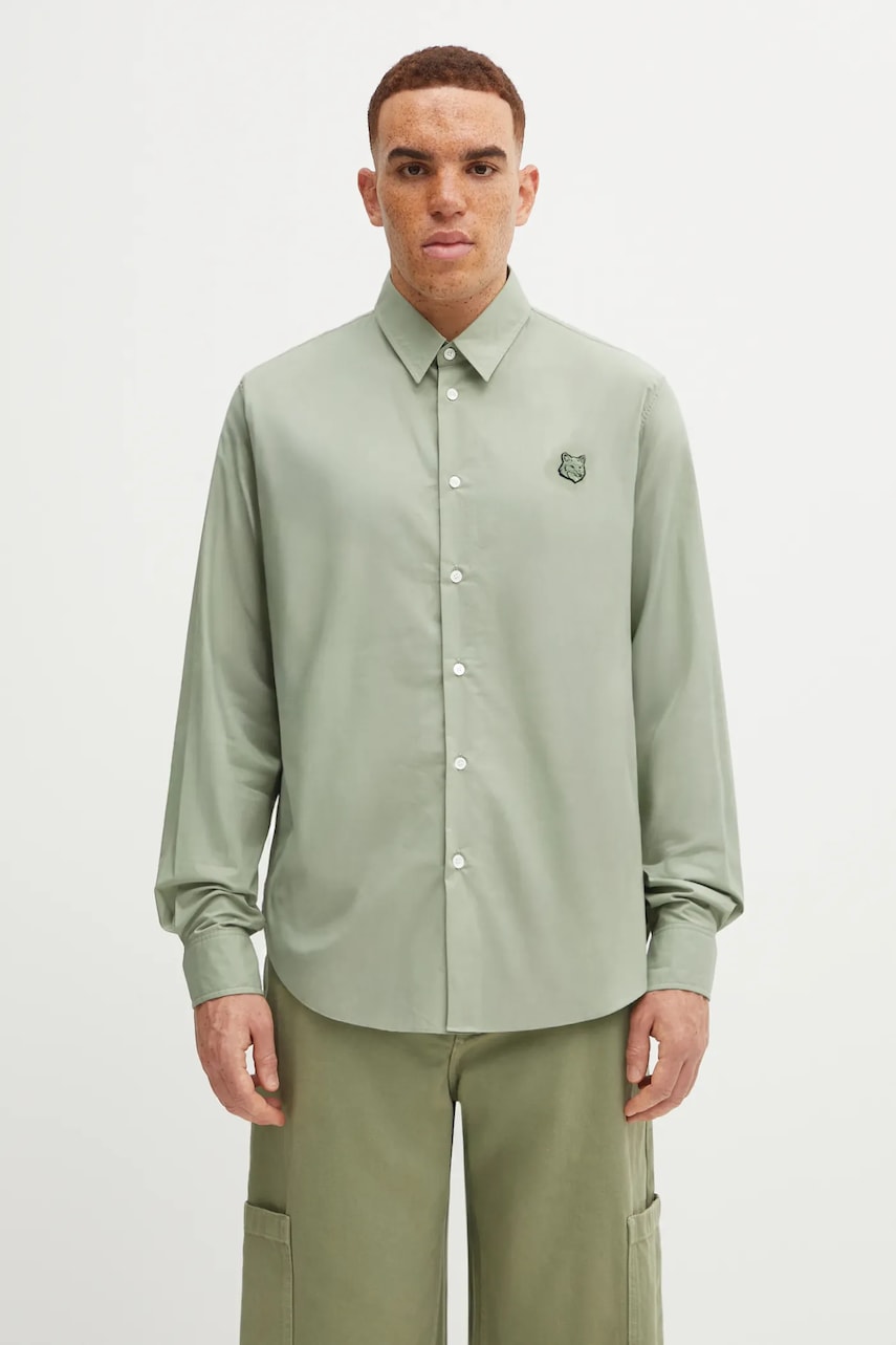 Košeľa MAISON KITSUNÉ Bold Fox Head Relaxed Classic Collar Shirt Zelené | MM00403WC5042, 0