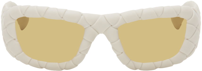 Slnečné okuliare Bottega Veneta Intrecciato Round Acetate Sunglasses Biela | BV1303S, 0