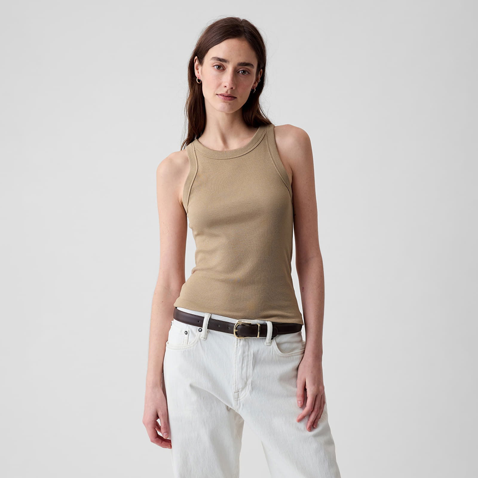 Modal Rib Halter Iconic Khaki