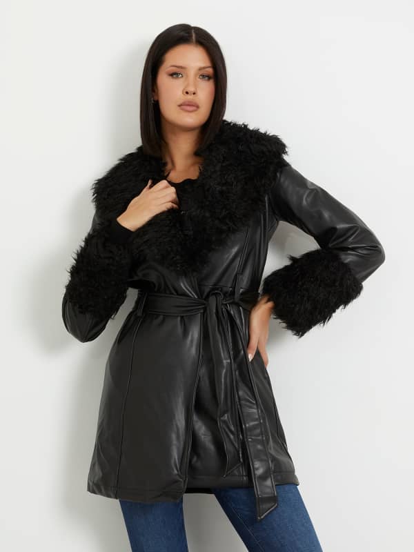 Faux Leather Coat