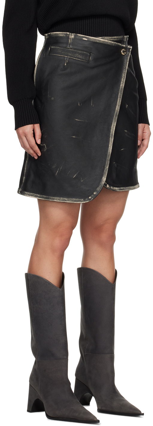 Sukňa Coperni Coperni Leather Wraparound Mini Skirt Čierna | COPJ60F6017, 1