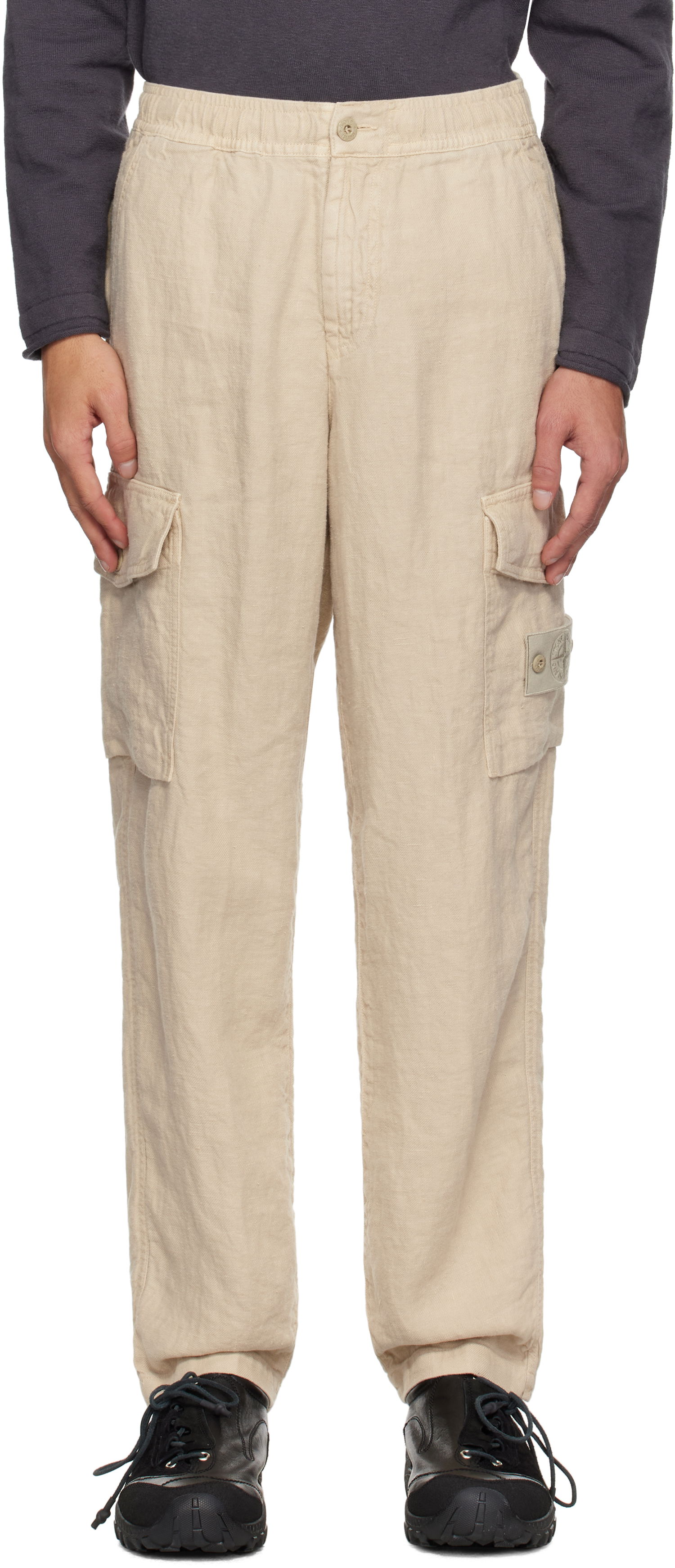 Cargo nohavice Stone Island Stone Island Diagonal Linen Cargo Pants Béžová | K1S15 3100029 S00F8, 0