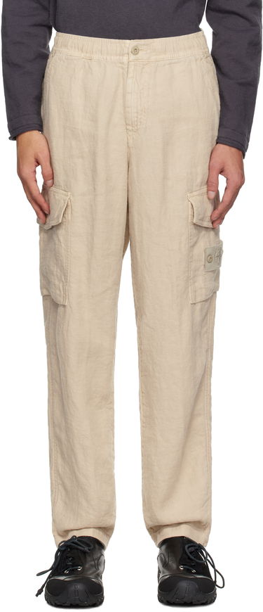 Cargo nohavice Stone Island Stone Island Diagonal Linen Cargo Pants Béžová | K1S15 3100029 S00F8, 0