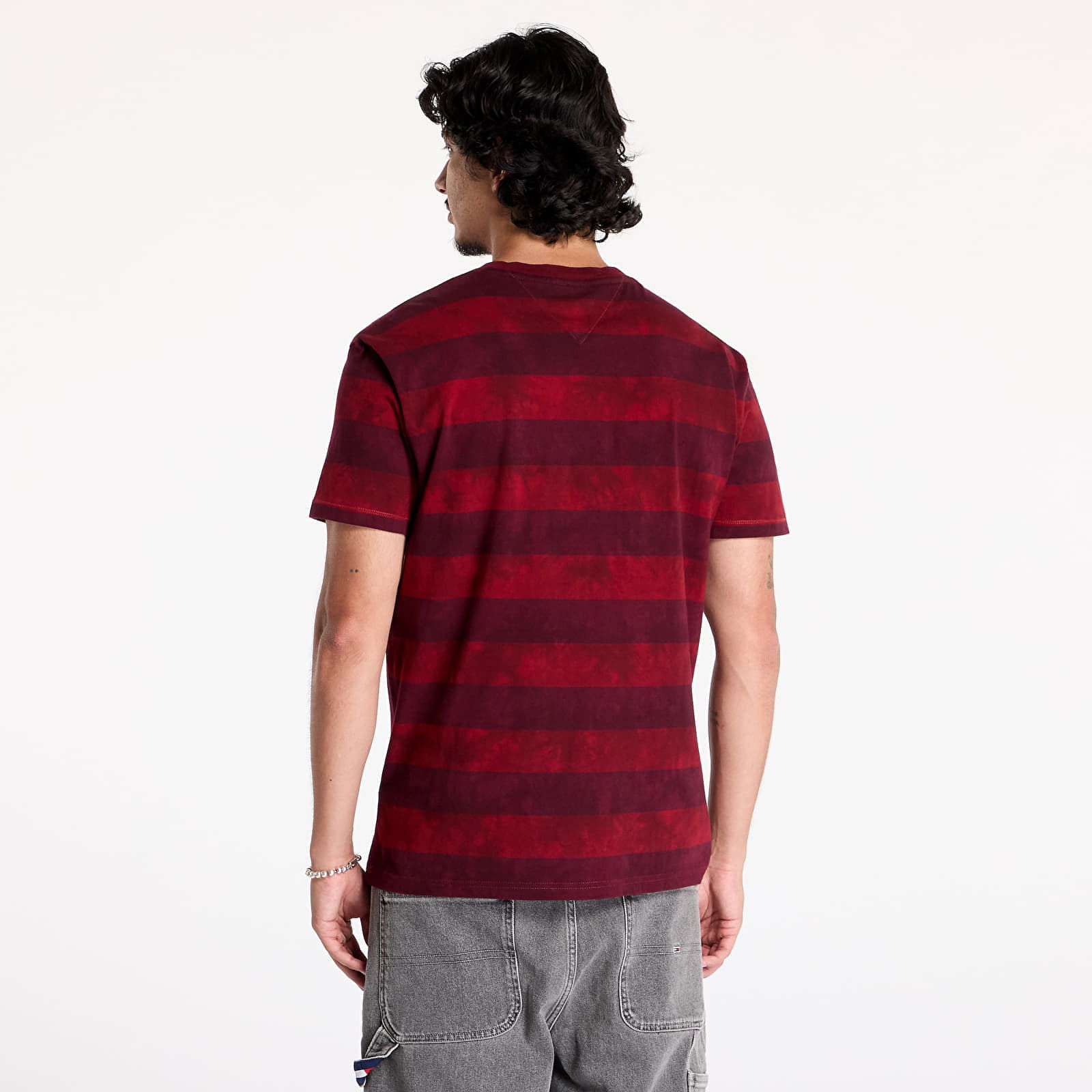 Regular Classic Overdyed Tee Deep Rouge/ Heritage Pink Stripe