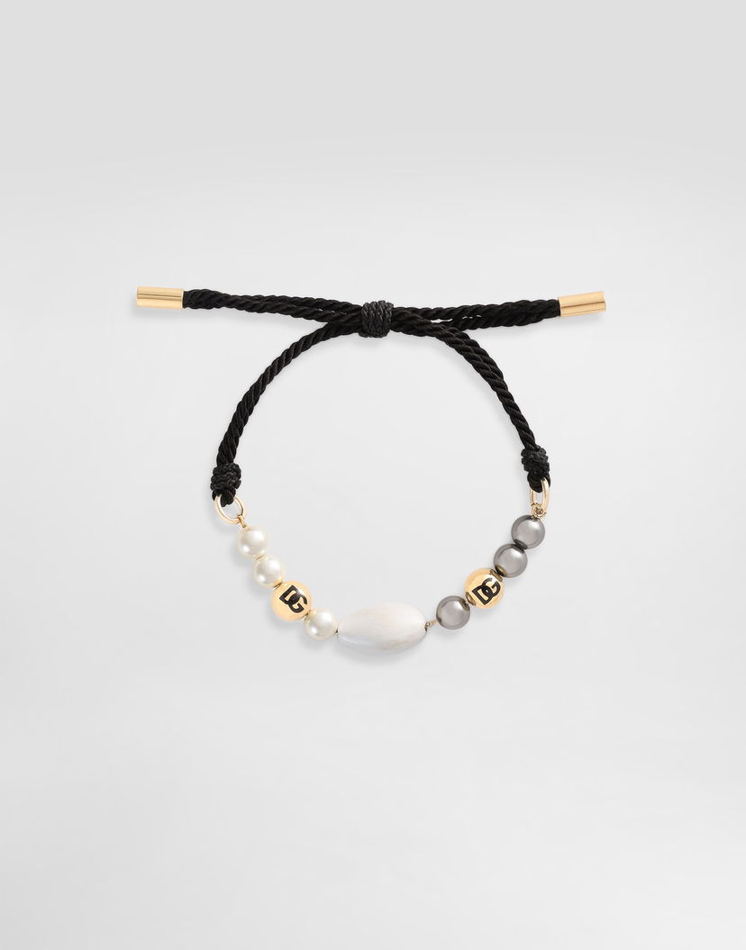 Náramok Dolce & Gabbana Dolce & Gabbana Beaded Cord Bracelet Čierna | WBR5C3W1111N0011