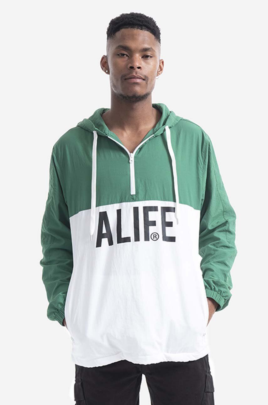 Vetrovka Alife Windbreaker With Logo Zelené | ALISS20.28, 0
