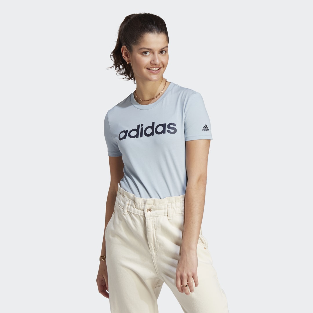 Tričko adidas Originals LOUNGEWEAR Essentials Slim Logo Tee Modrá | IM2832, 1