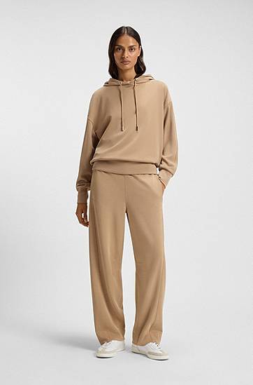 Mikina BOSS Oversized-fit Hoodie with Handwritten Logo Béžová | 50551451, 1