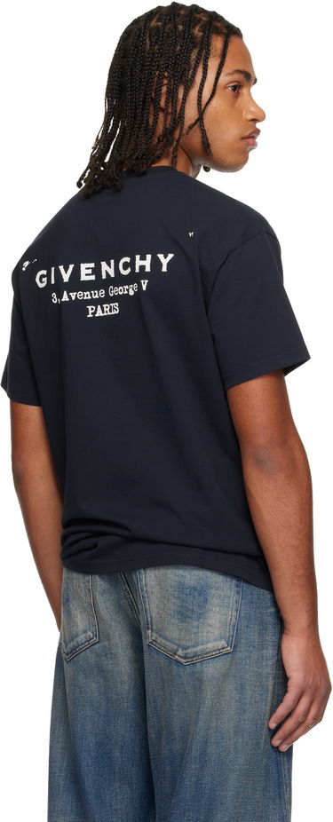 Tričko Givenchy Cotton 'Givenchy Stamp' Crewneck T-shirt Navy | BM71NK3YRJ499, 2