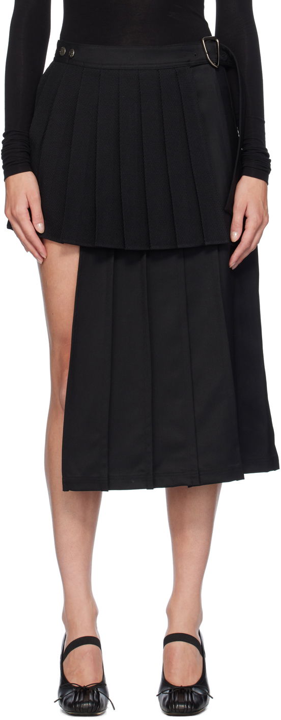 Sukňa Andersson Bell Double Pleated Midi Skirt Čierna | apa772w, 0