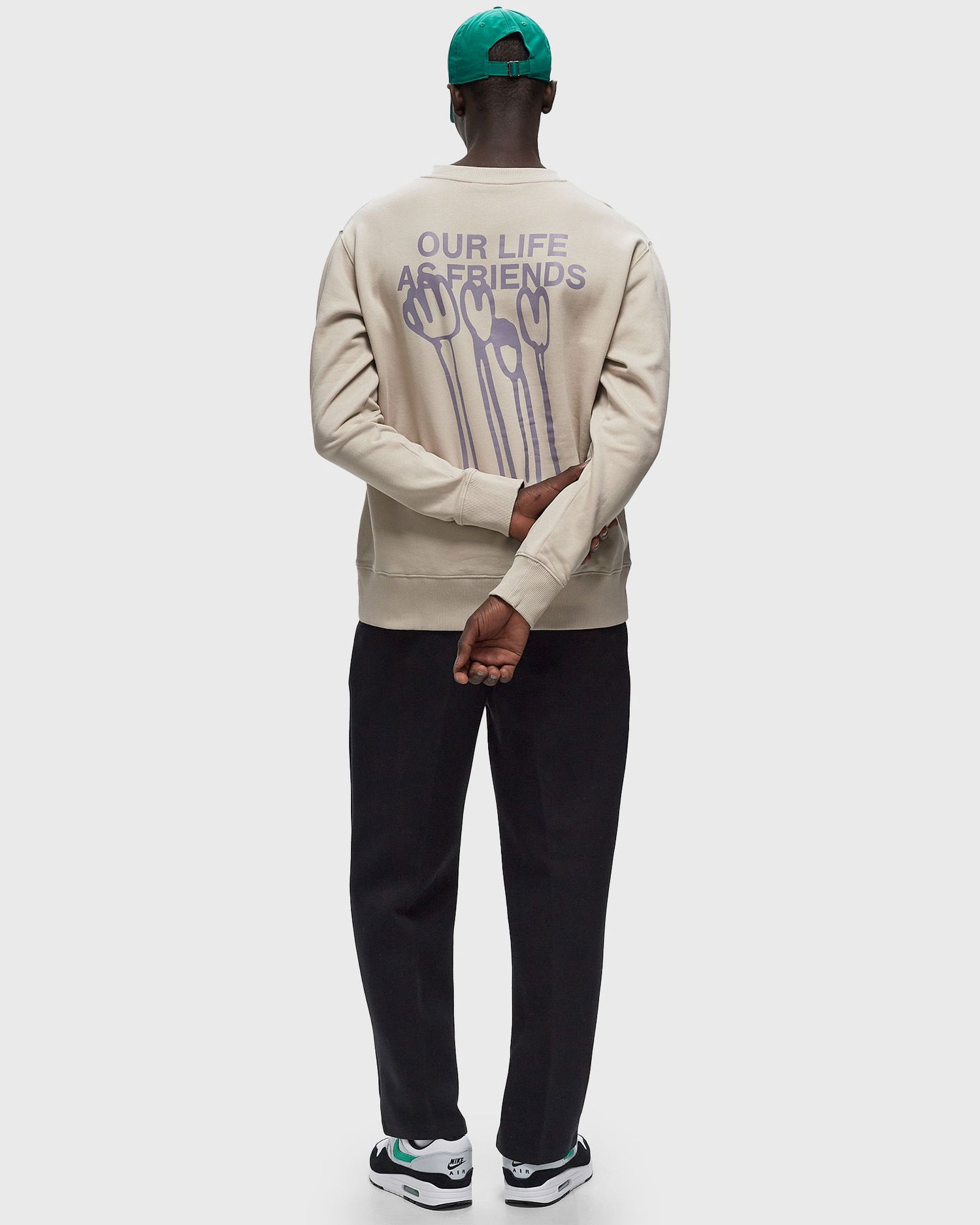 Mikina ØLÅF FLOWER POSTER CREWNECK Béžová | M170201-CEMENT, 1