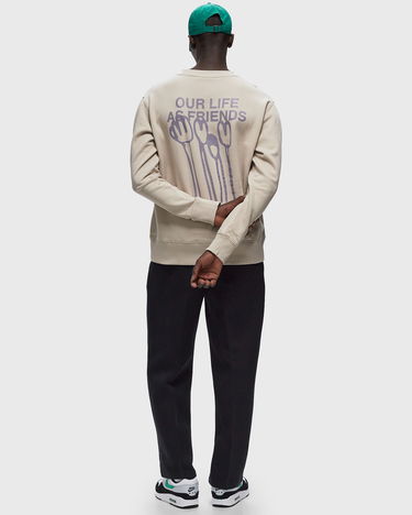 Mikina ØLÅF FLOWER POSTER CREWNECK Béžová | M170201-CEMENT, 1