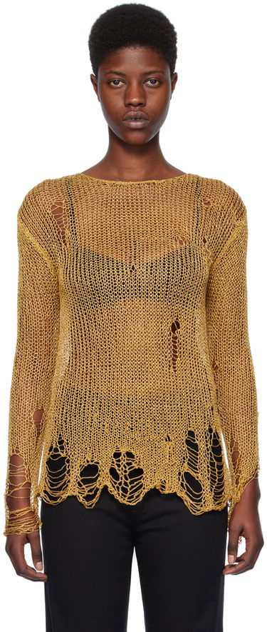 Sveter R13 R13 Distressed Knitted Sweater Žltá | R13WY165-Y121B, 0