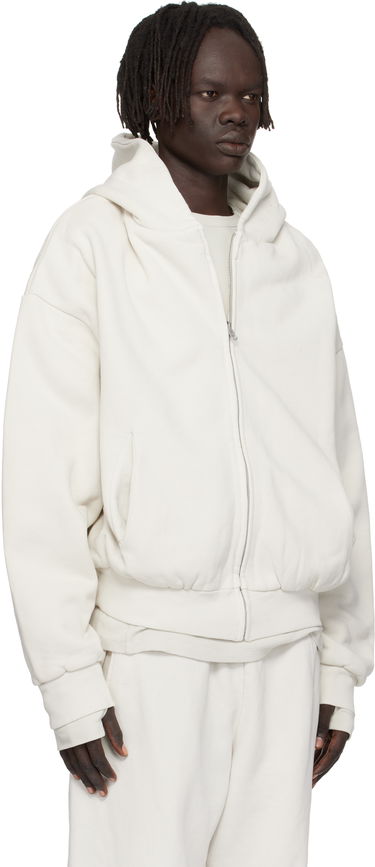 Mikina Entire Studios Entire Studios Thermal Zip-Up Hoodie Biela | ES2488RI, 4