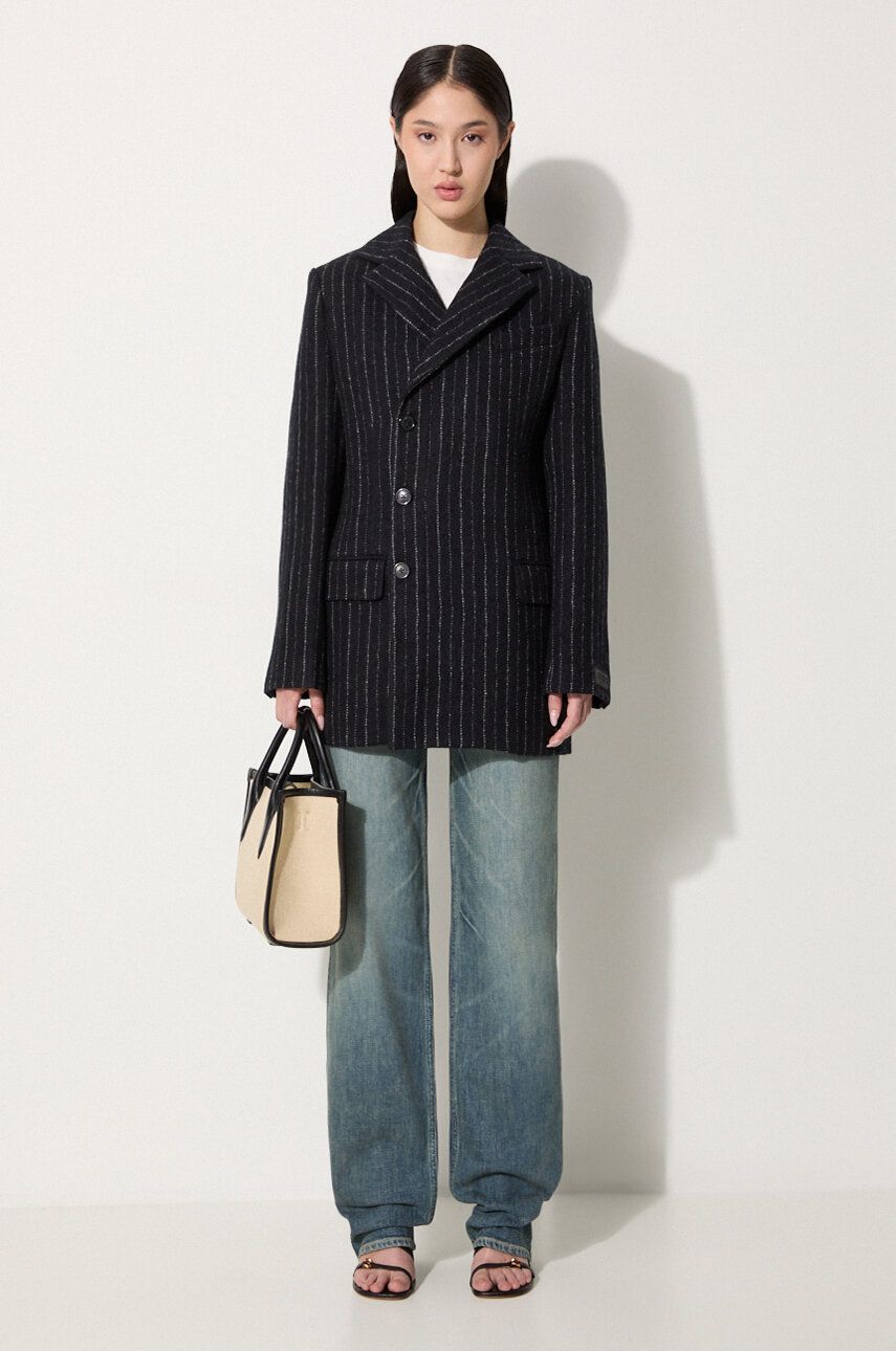 Kabáty KENZO Tennis Stripes Pea Coat Čierna | FE62MA2209GM.99, 1