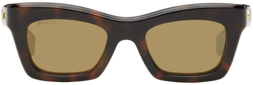 Brown Rectangular Sunglasses