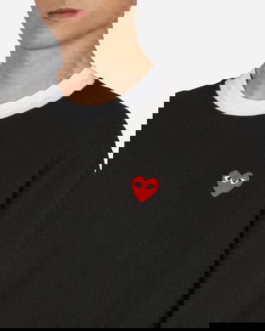 Sveter Comme des Garçons Heart Patch Sweater Čierna | P1N068 1, 5