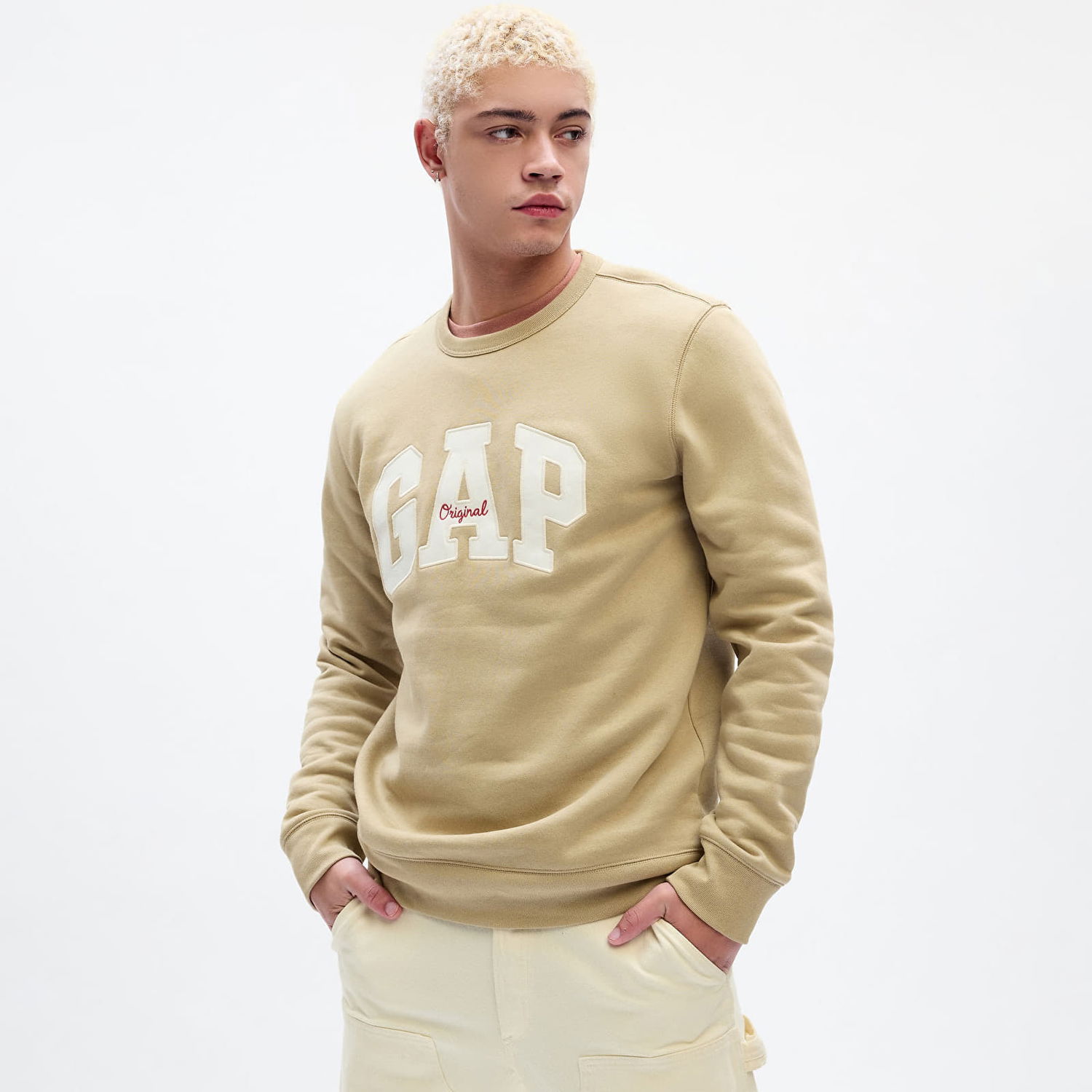 Mikina GAP Crewneck Logo Sweatshirt Khaki Zelené | 817080-00, 0