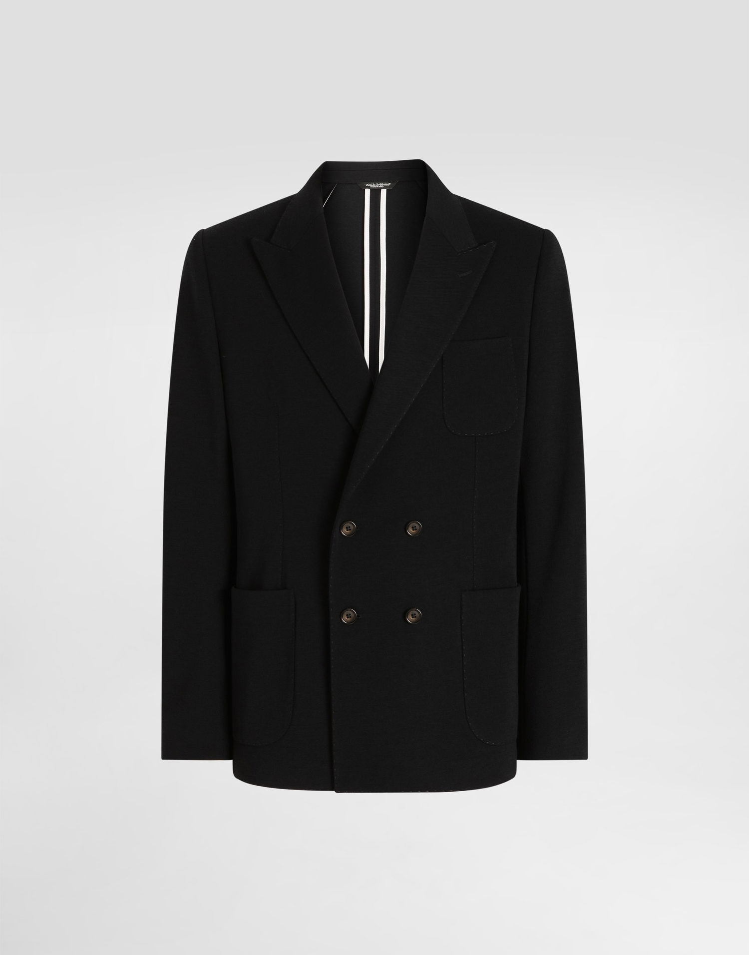 Bunda Dolce & Gabbana Dolce & Gabbana Portofino Double-Breasted Jersey Jacket Čierna | G2TK3THU7VCB0665, 0