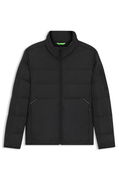 Water-repellent down jacket with sleeve pocket