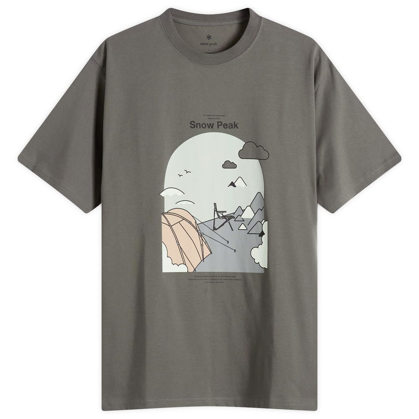 Tričko Snow Peak Camping Graphic T-Shirt, Size Small Šedá | TS-25AU008-GRY