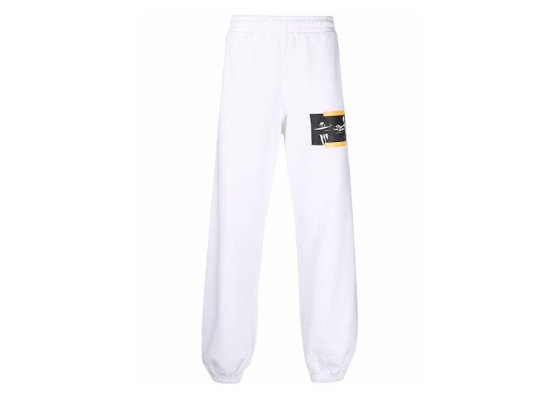 Tepláky Off-White Caravaggio Painting St Jerome Writing Slim Sweatpants White/Black/Yellow Biela | OMCH029F21FLE0050184, 0