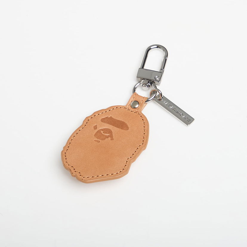 Kľúčenka BAPE Ape Head Leather Keychain Béžová | 001GDL801002MBRW