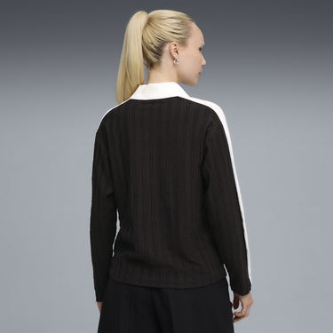 Polo tričko Puma Women's T7 Relaxed Long Sleeve Polo Čierna | 632141_01, 1