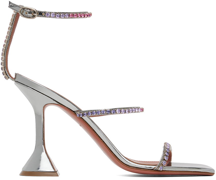 Amina Muaddi Gilda Crystal-Embellished Heeled Sandals