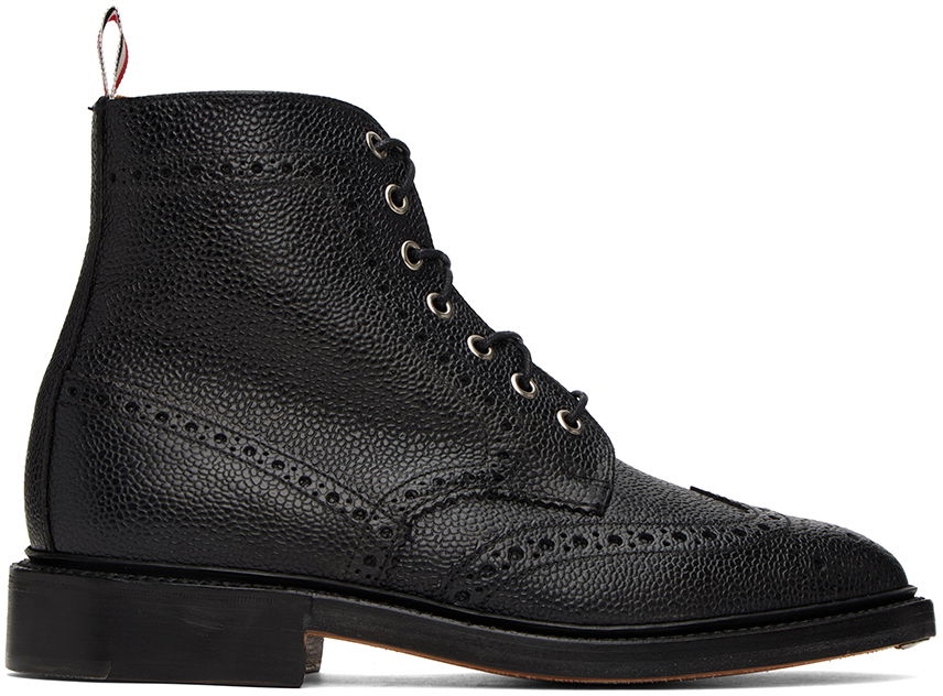 Tenisky a topánky Thom Browne Classic Wingtip Leather Boots Čierna | MFR016A-00198, 0