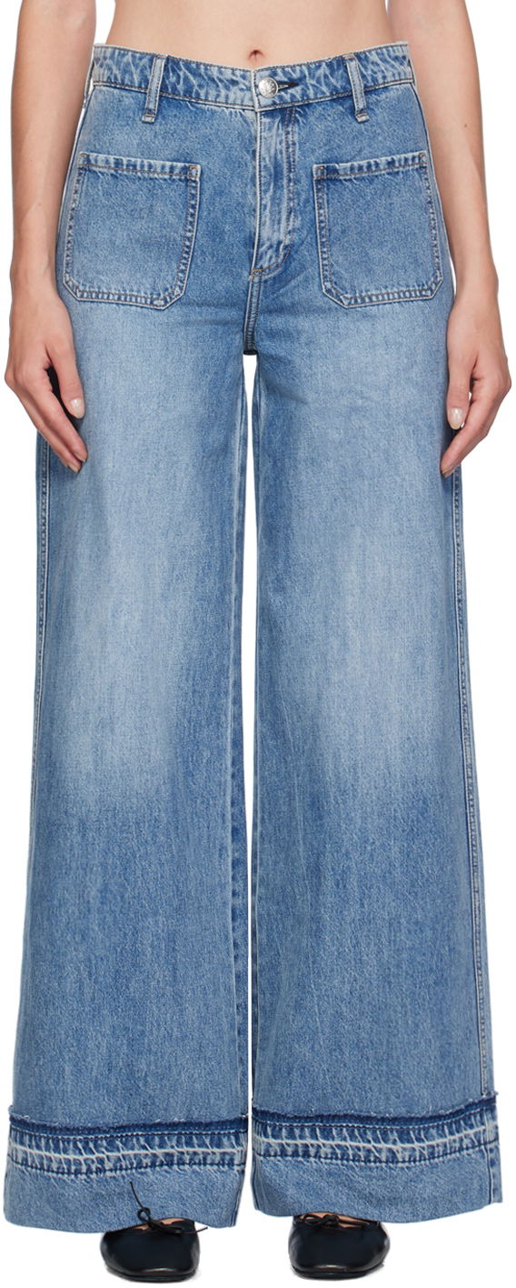 Džínsy rag & bone Rag & Bone Marina Wide Leg Jeans Modrá | WDD24F2641F2LI, 0