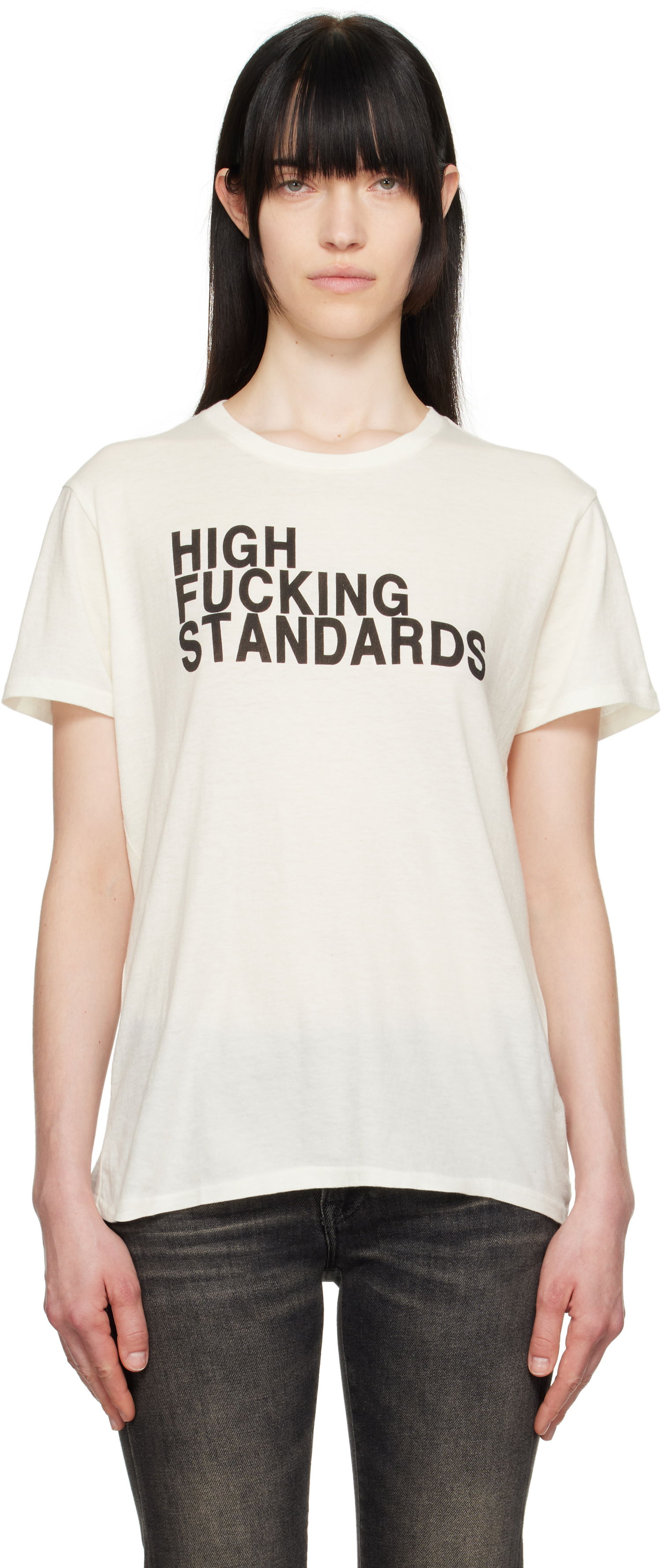 Tričko R13 R13 'High F*cking Standards' T-Shirt Biela | R13WK001-K117B, 0