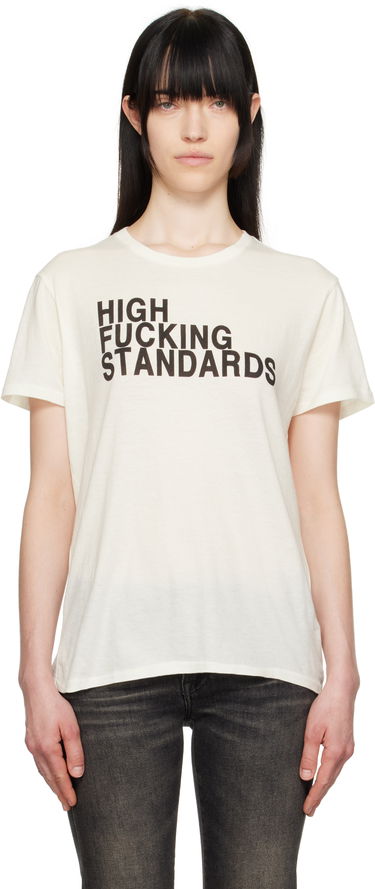 Tričko R13 R13 'High F*cking Standards' T-Shirt Biela | R13WK001-K117B, 0