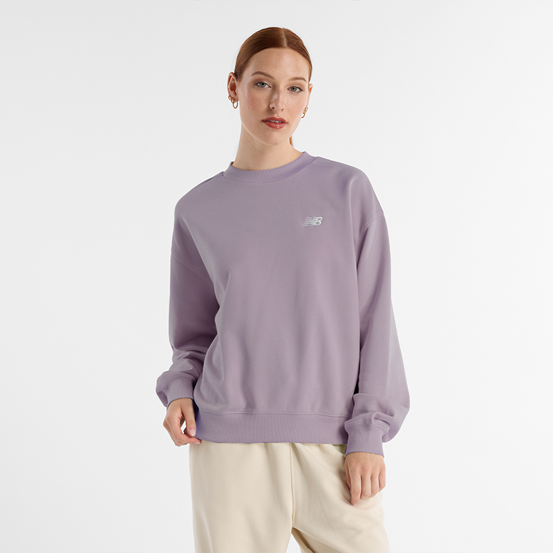 Mikina New Balance NB Crewneck Fialová | Dámska mikina New Balance WT41508ICW – ružové, 0