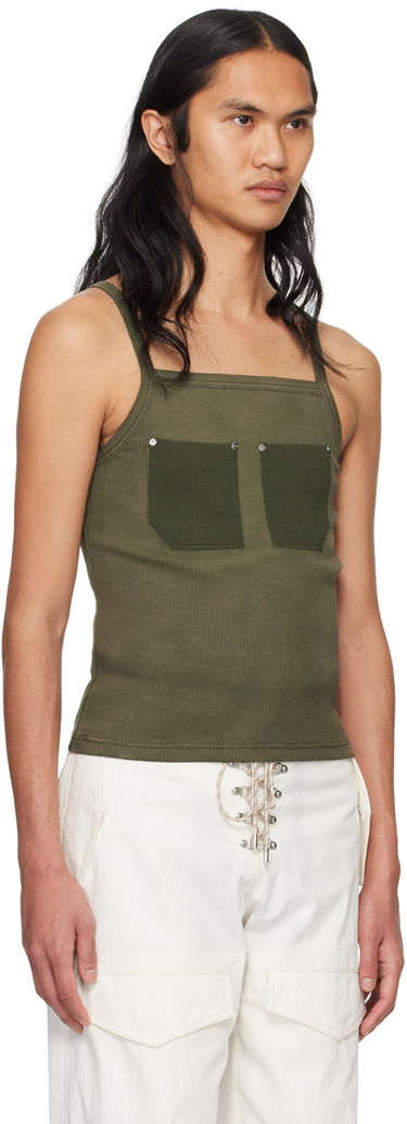 Tielko Dion Lee Pocket Ribbed Tank Top Zelené | C3165PS24, 1