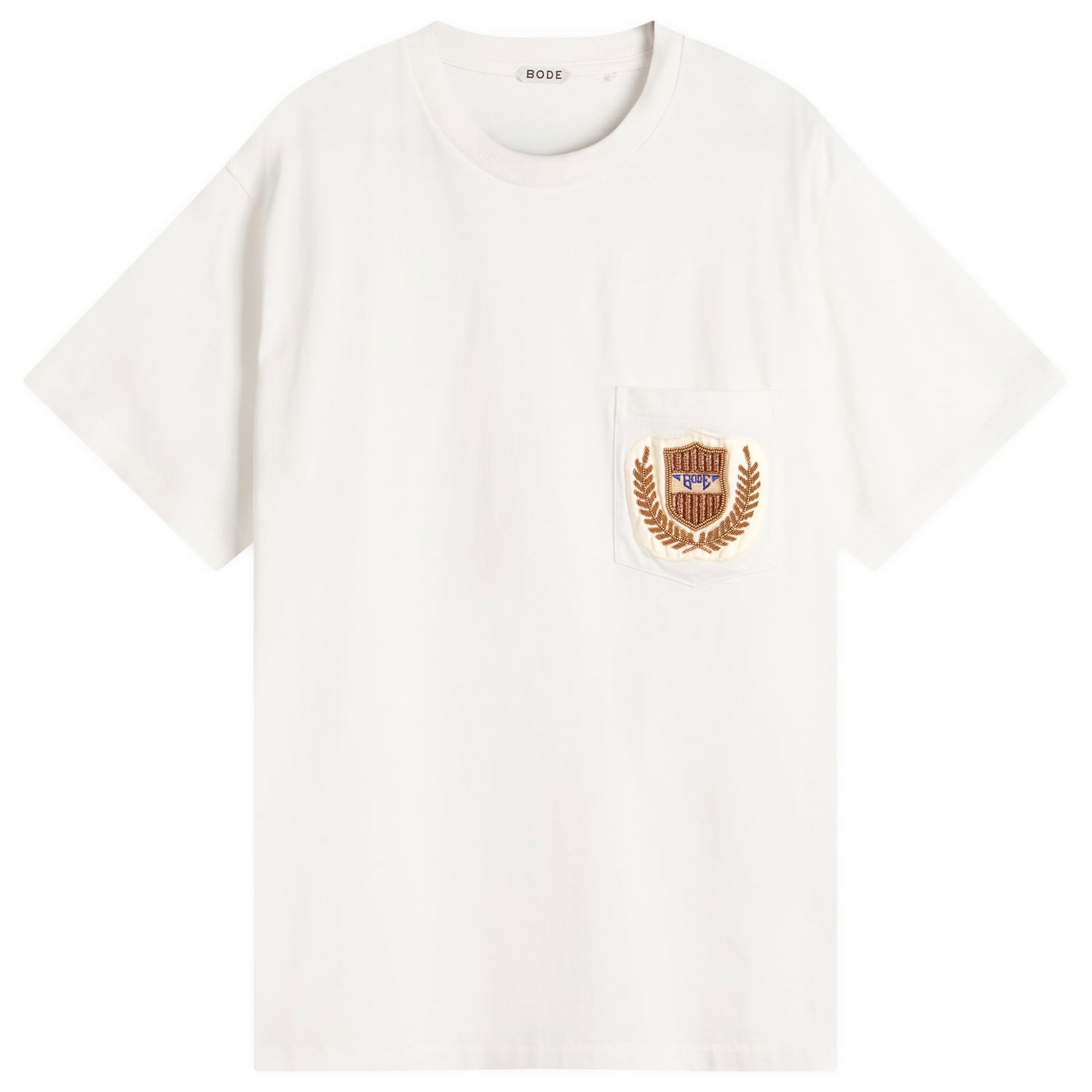 Tričko Bode BODE Sportsman Patch Pocket T-Shirt, Size Large Biela | MRS25CS060-CRM, 1