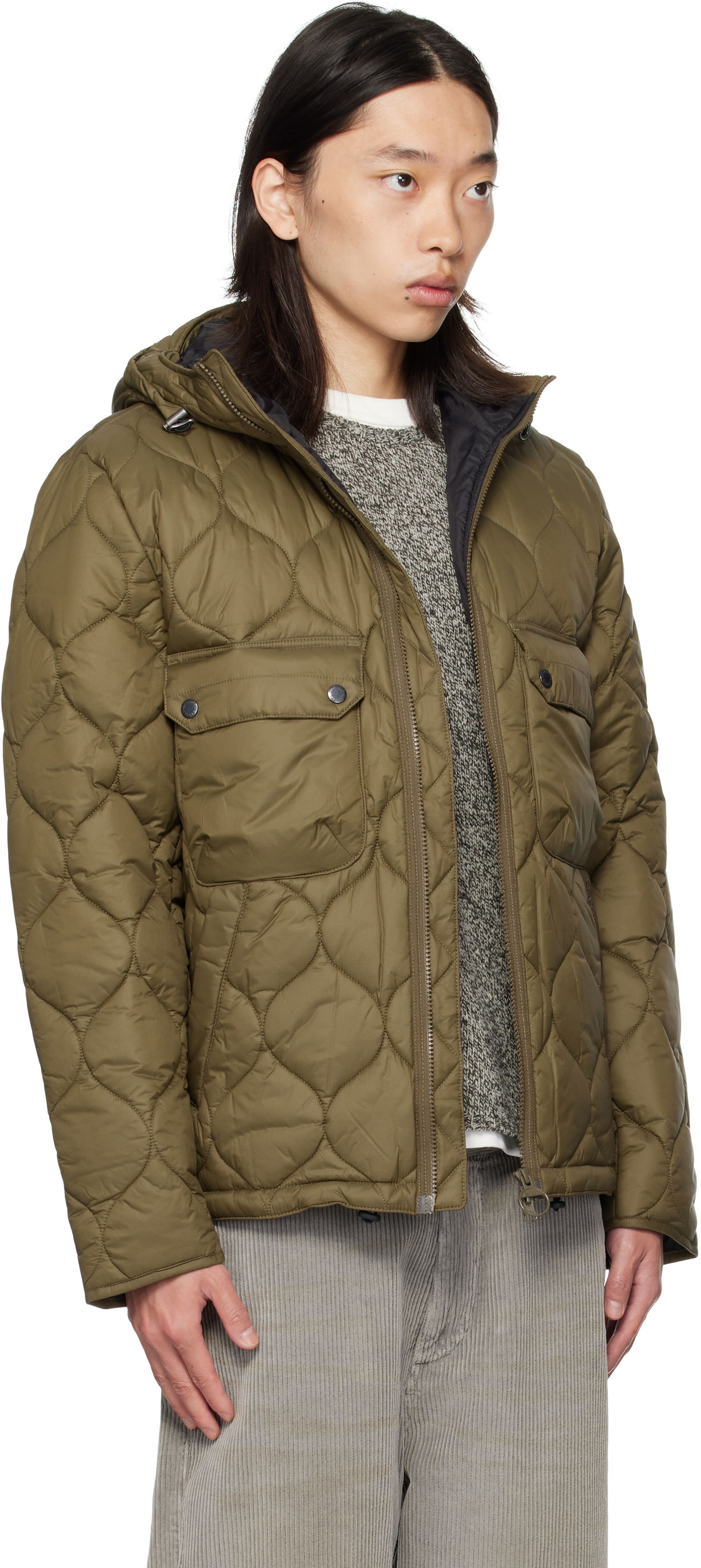 Bunda Barbour Barbour Re-Engineered Spey Hooded Quilted Jacket Zelené | MQU1857SN71, 1