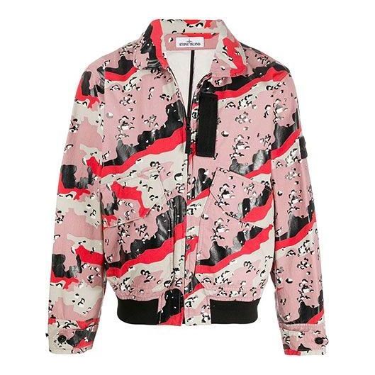 Bomber bunda Stone Island Desert Camo Pocket Jacket Červená | 7215445E3-V0097